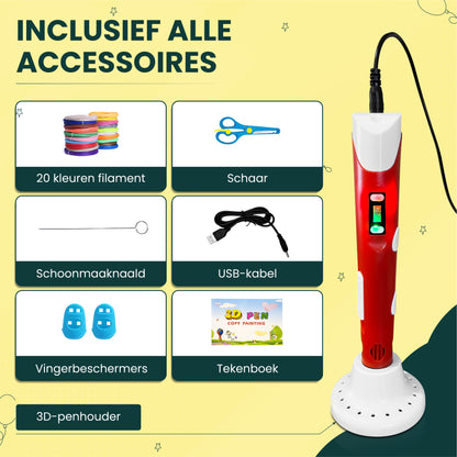 CosyPlace 3D Printer Pen XXL Starterspakket voor Kinderen & Volwassenen